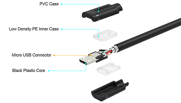 Dây Sạc Điện Thoại USB 2.0 Sang Micro USB Unitek Y454 (0.5m) - Hàng Chính Hãng