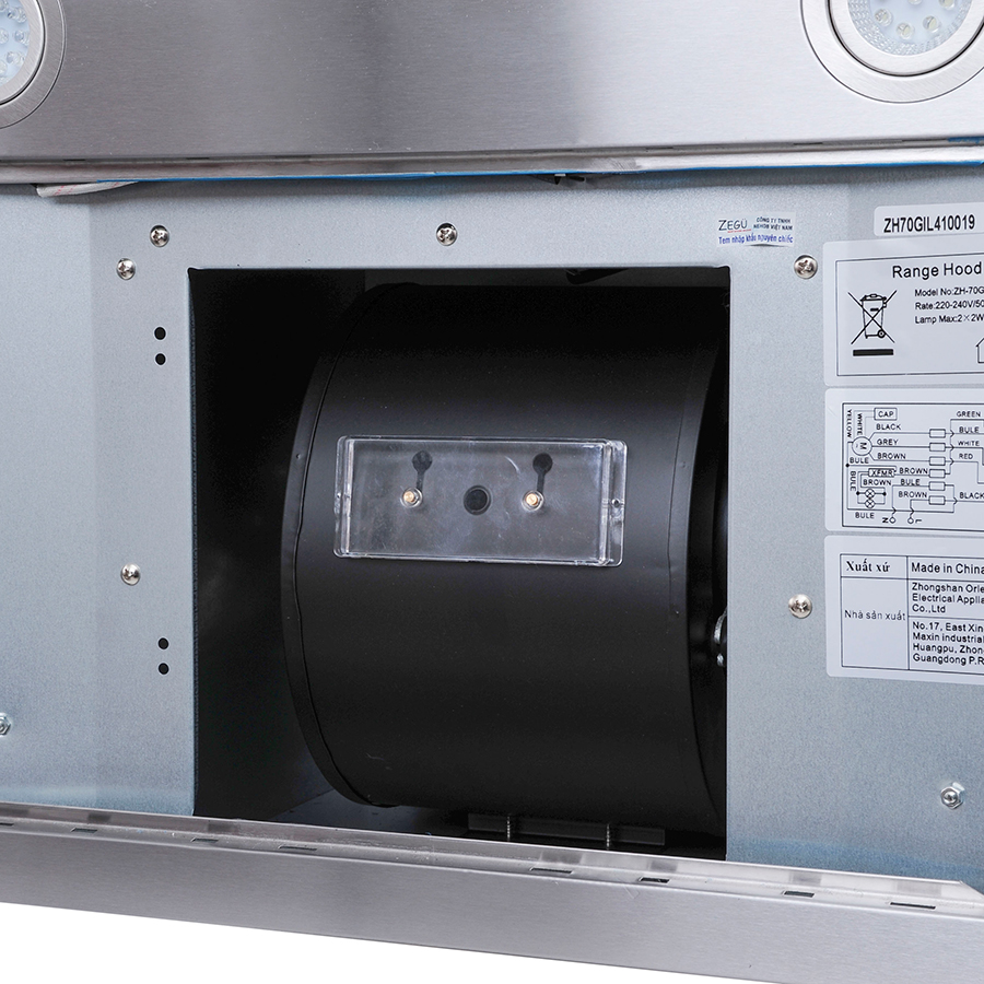 Máy hút mùi Zegu ZH-70GI 1050 m3/h 200W