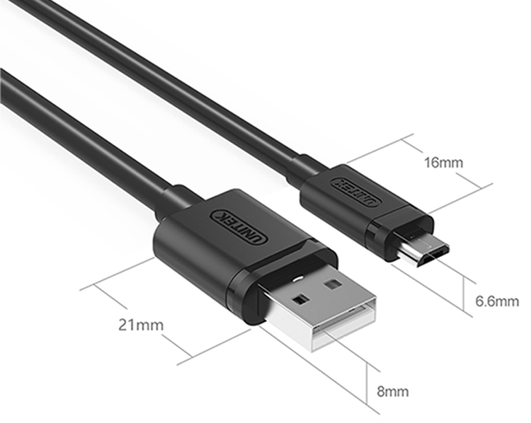 Dây Sạc Điện Thoại USB 2.0 Sang Micro USB Unitek Y454 (0.5m) - Hàng Chính Hãng