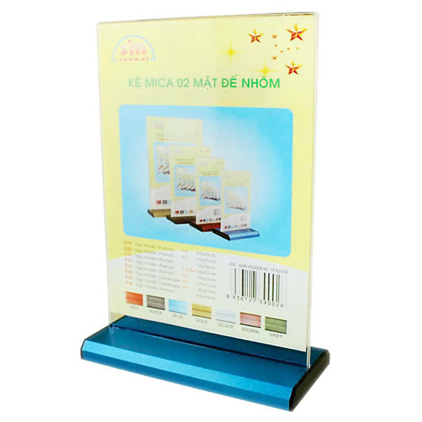 Kệ Mica 2 mặt 1/3 A4 - Đế lùa Nhôm E32
