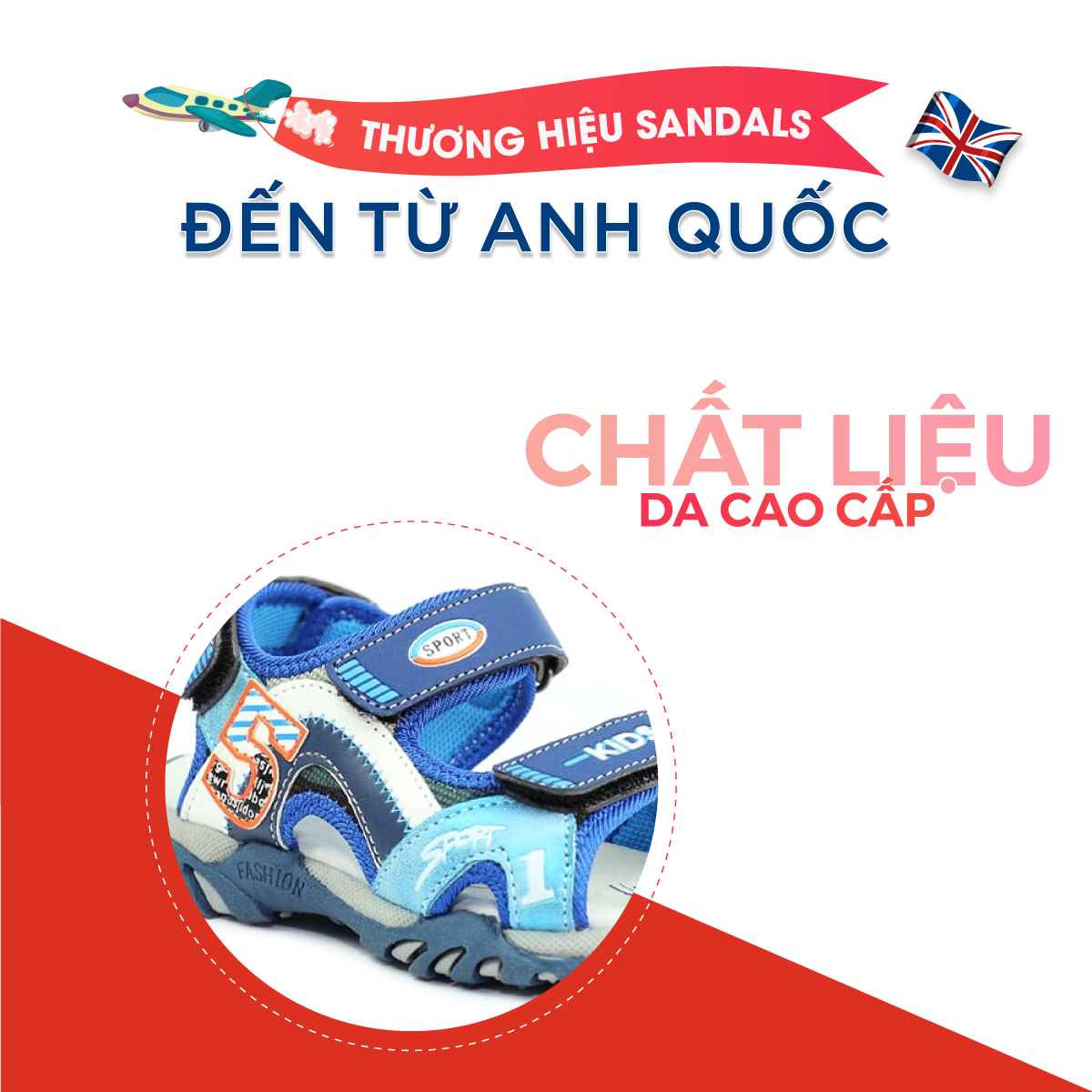 Dép Quai Hậu Cho Bé Trai Đi Học Thời Trang Cao Cấp Crown Space UK Active Sandal CRUK523 Da Nhẹ Êm Thoáng Khí Thấm Hút Mồ Hôi Cho Trẻ Size từ 26-35/2-14 Tuổi