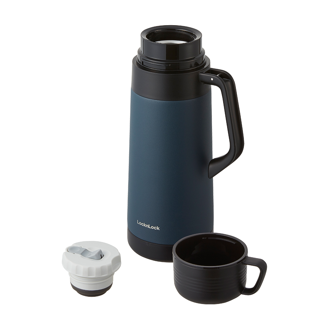 Bình giữ nhiệt LocknLock Easy Outdoor Vacuum Bottle LHC1484 - Có nắp sử dụng được như cốc và dây đeo vai - 1.2L - Hàng chính hãng