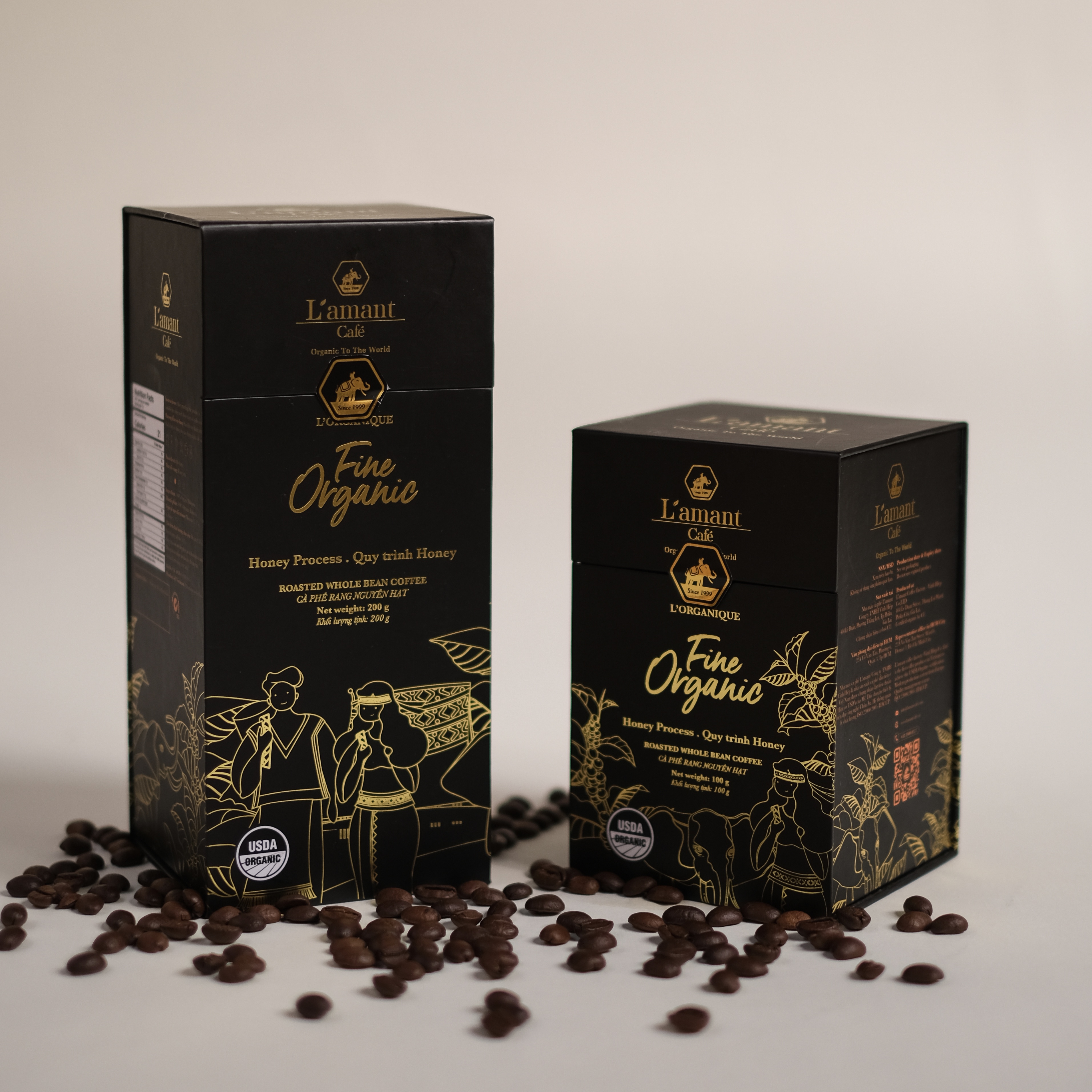 L'amant Cafe - Cà phê hạt rang L'Organique - Fine Organic 200 g