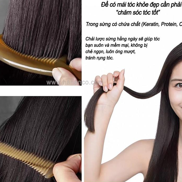 Lược sừng xuất Nhật  COH172 - Lược thân trúc ️- Chăm sóc tóc