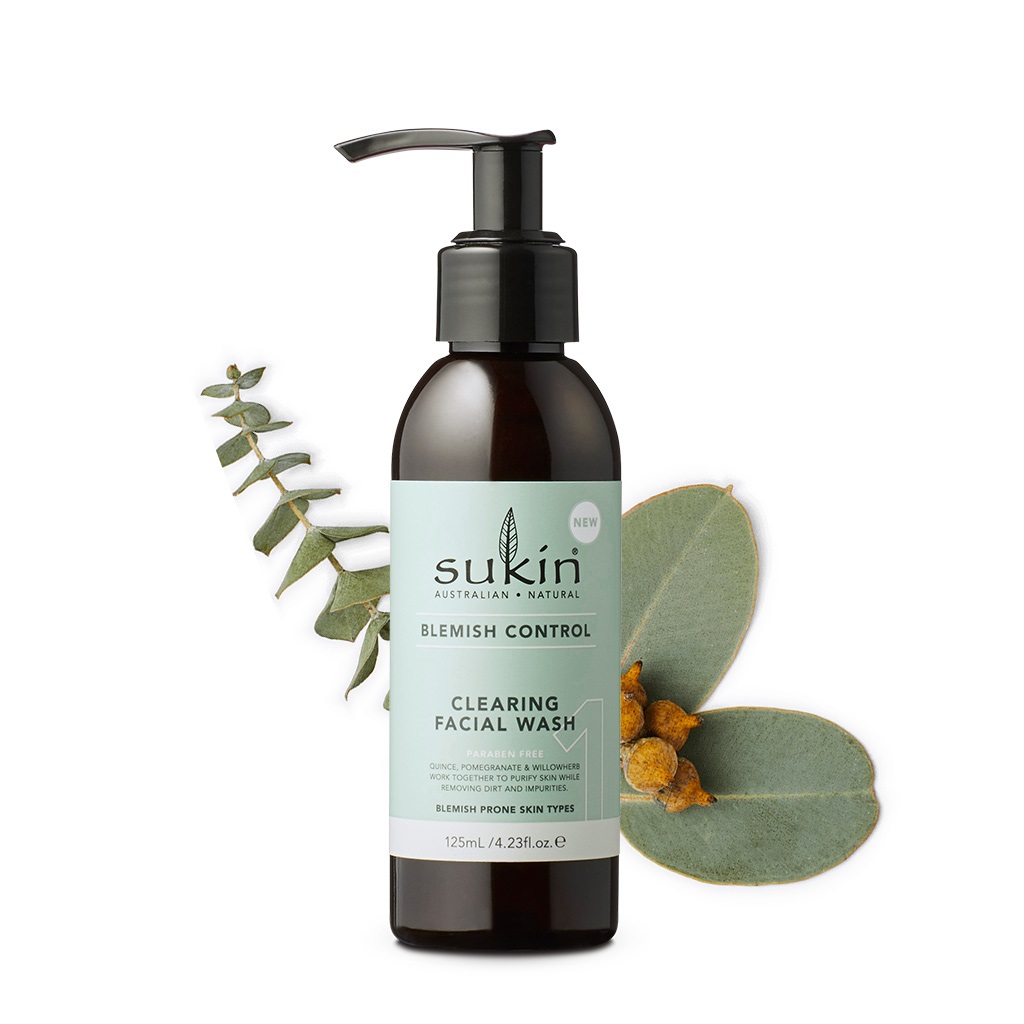 Gel Rửa Mặt Sạch Da Dành Cho Da Mụn Sukin Blemish Control Clearing Facial Wash 125ml