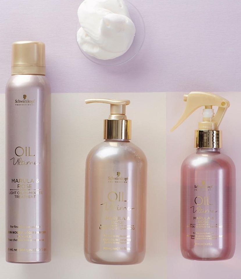Xịt dưỡng xả khô 2 lớp cho tóc mảnh đến trung bình Schwarzkopf OIL Ultime Marula & Rose Light Oil-In-Spray Conditioner 200ml