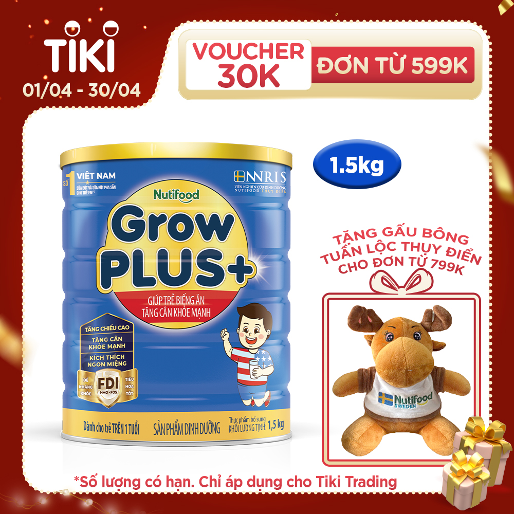 Sữa bột GrowPLUS+ trên 1 tuổi Xanh 1.5kg