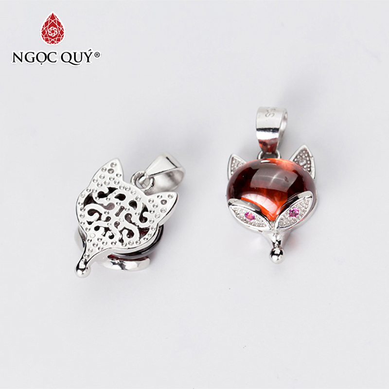 Charm bạc mặt dây chuyền hồ ly treo - Ngọc Quý Gemstones