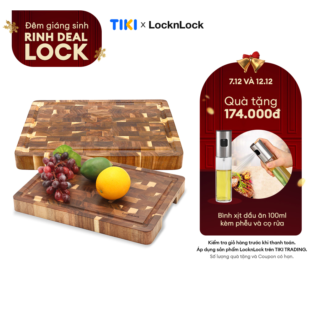 Thớt gỗ tràm LocknLock CKD076 - Độ dày 35mm - Màu gỗ tự nhiên -CN-6