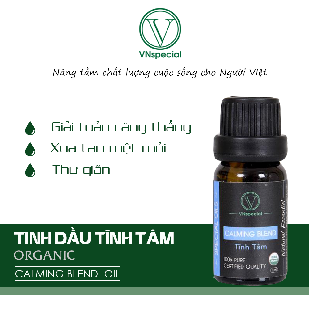 Tinh Dầu Hữu Cơ Tĩnh Tâm| Organic Calming Blend| Tinh dầu Nhập Khẩu USDA - Vnspecial Oils (10ml)