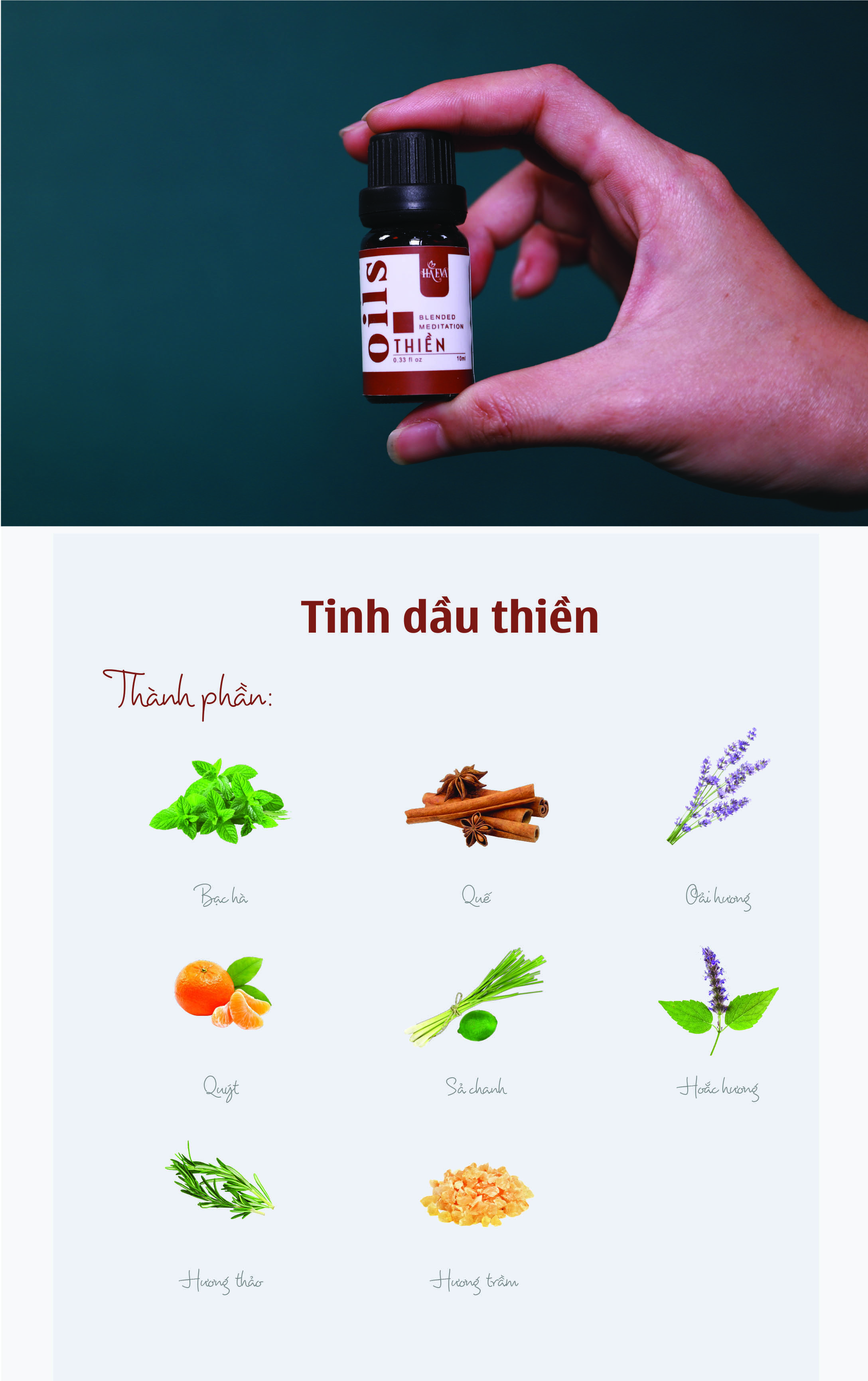 Tinh dầu xông, tinh dầu Thiền HaEva 10ml