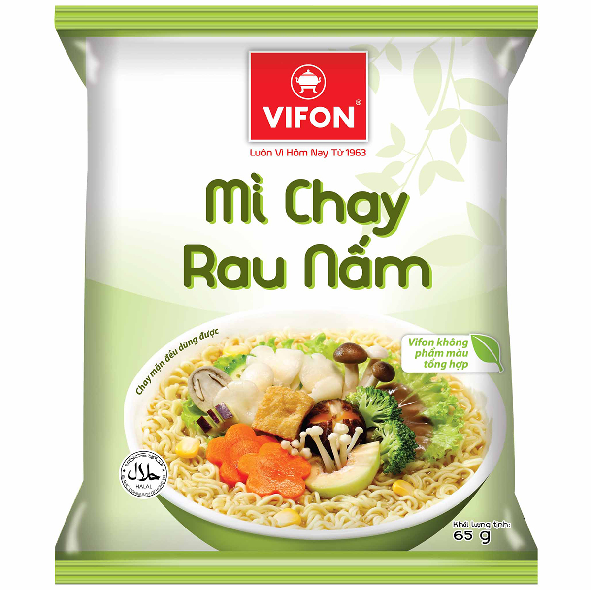 Thùng 30 Mì Chay Rau Nấm VIFON (65g / Gói)