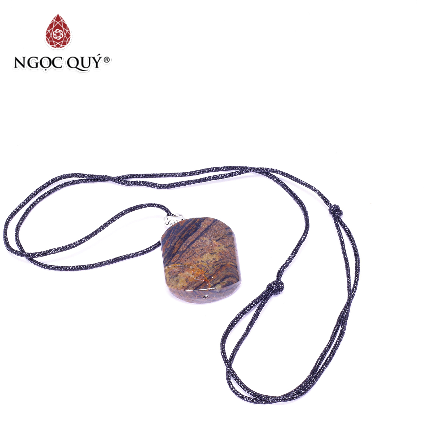 Mặt dây chuyền gổ hóa thạch 30x25mm mệnh hỏa, mộc - Ngọc Quý Gemstones