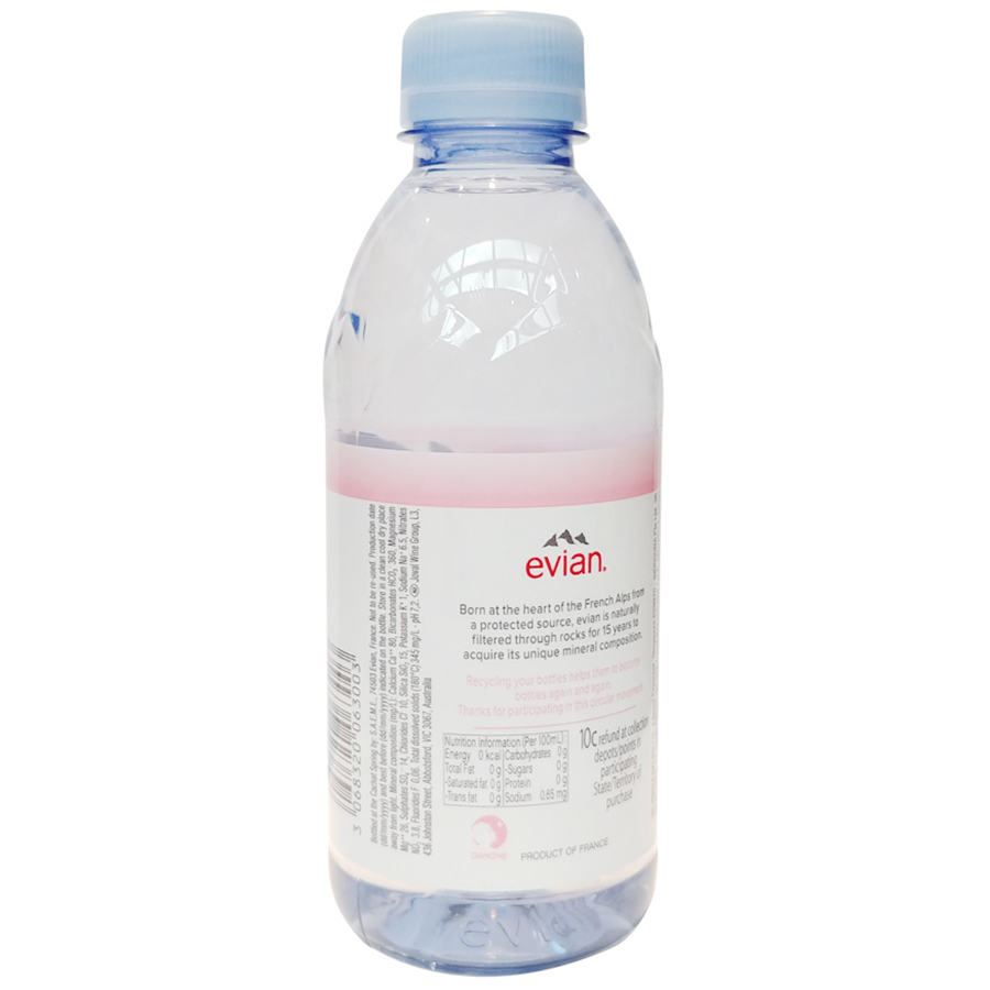 Thùng nước khoáng Evian - 330ml, 24 chai