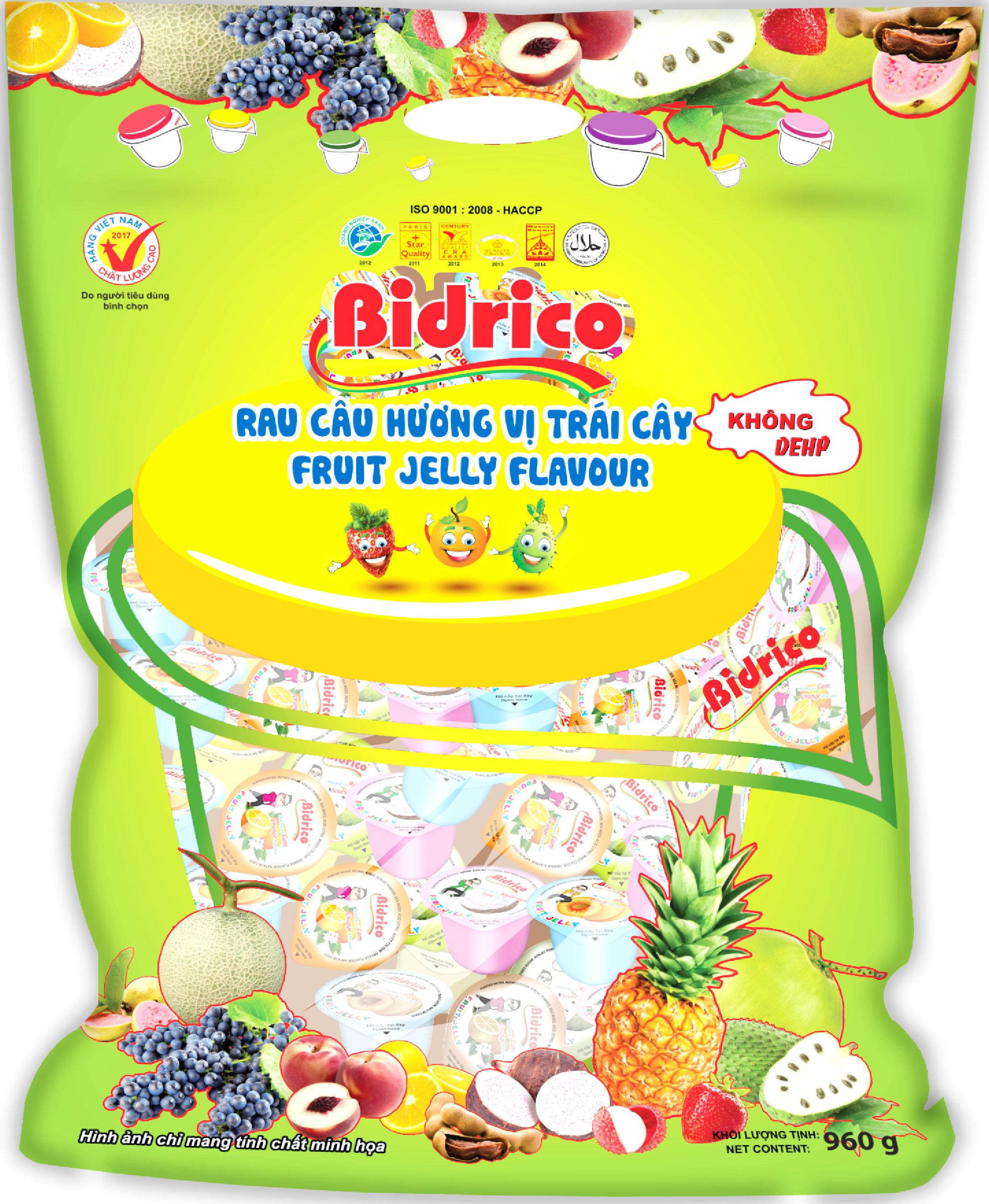 Thùng 8 túi Rau Câu Trái Cây Bidrico