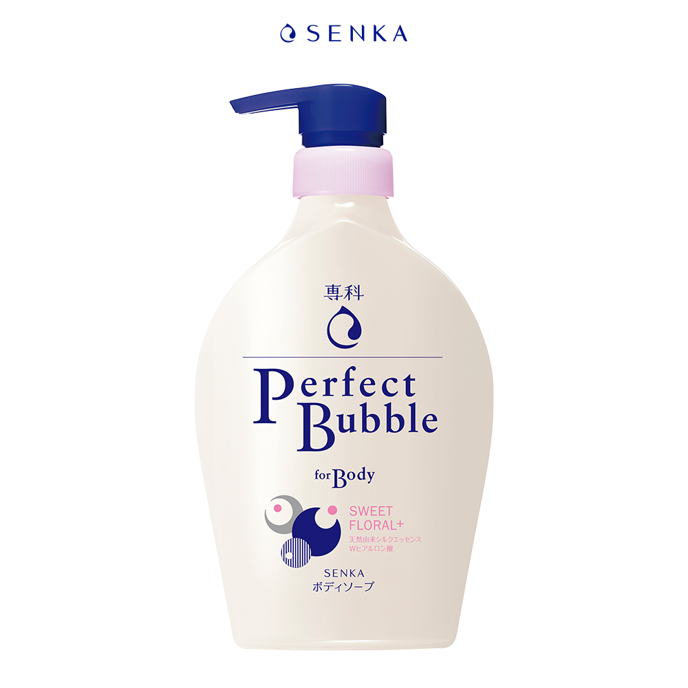 Bộ đôi sữa tắm dưỡng ẩm SENKA PERFECT BUBBLE( S.Tắm D.Ẩm SK PFW-Hương H.Hồng &amp; Đinh Hương 500ml + Hương Linh Lan &amp; Hoa Nhài 500ml)