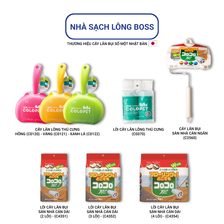 Lõi Cây Lăn Lông Thú Cưng COLOCOLO - COLOPET - 2 Cuộn - Lõi Rộng 100mm x 80 Lớp - Hàng Chính Hãng - C0370