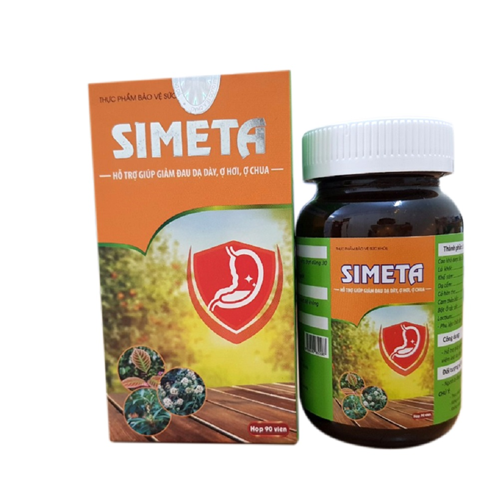 Combo 04 Hộp Thực Phẩm Chức Năng Simeta-Giải Pháp Cho Người Trào Ngược Dạ Dày Thực Quản, Giảm đau Dạ dày, Tá tràng, Làm dịu các triệu chứng ợ hơi, ợ chua, Bảo vệ và tái tạo niêm mạc dạ dày