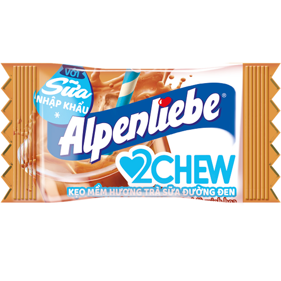 Kẹo Mềm Alpenliebe 2Chew Vị Sữa Và Hương Trà Sữa Đường Đen (Gói 2Kg)