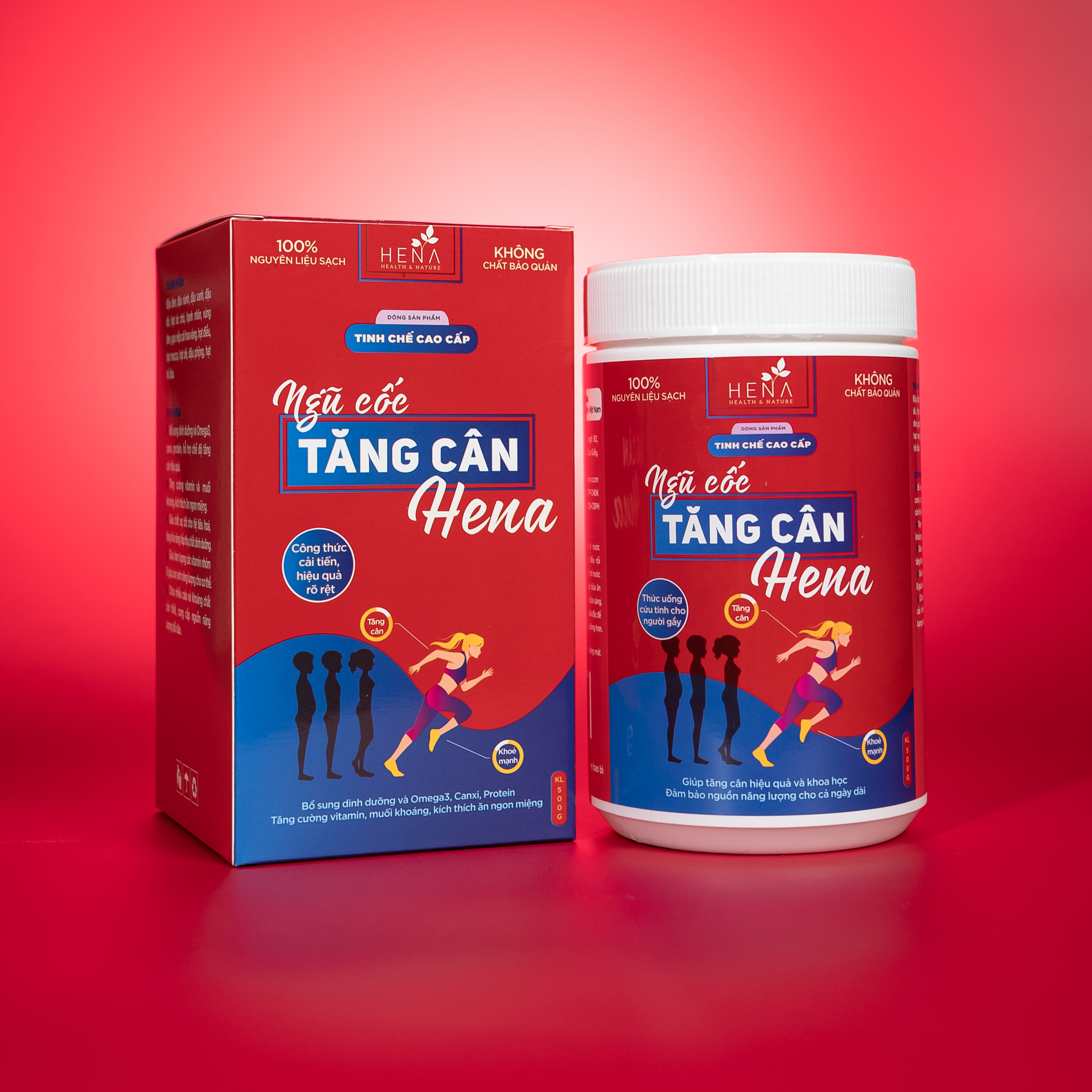 Ngũ Cốc Tăng Cân Hena 500g - Bột Ngũ Cốc Tăng Cân từ hơn 11 loại Hạt Hữu Cơ - 100% Tự Nhiên - Hỗ Trợ Tăng Cân Cho Người Gầy, Người Tập Gym, Trẻ Em Chậm Lớn - Sản Phẩm Chính Hãng