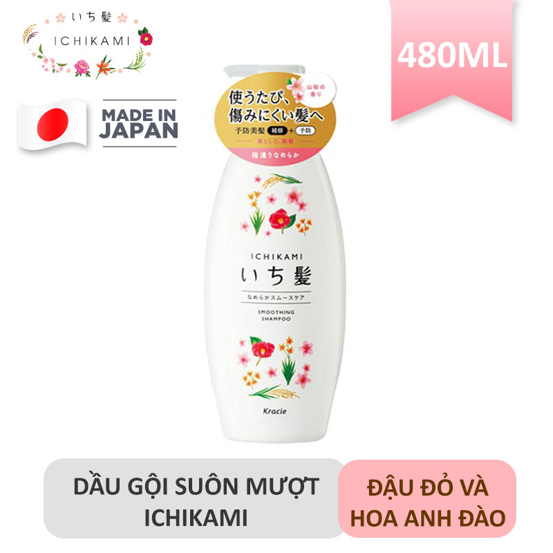 Dầu Gội Ichikami Nhật Bản Dưỡng Tóc Suôn Mượt Mới 480ml