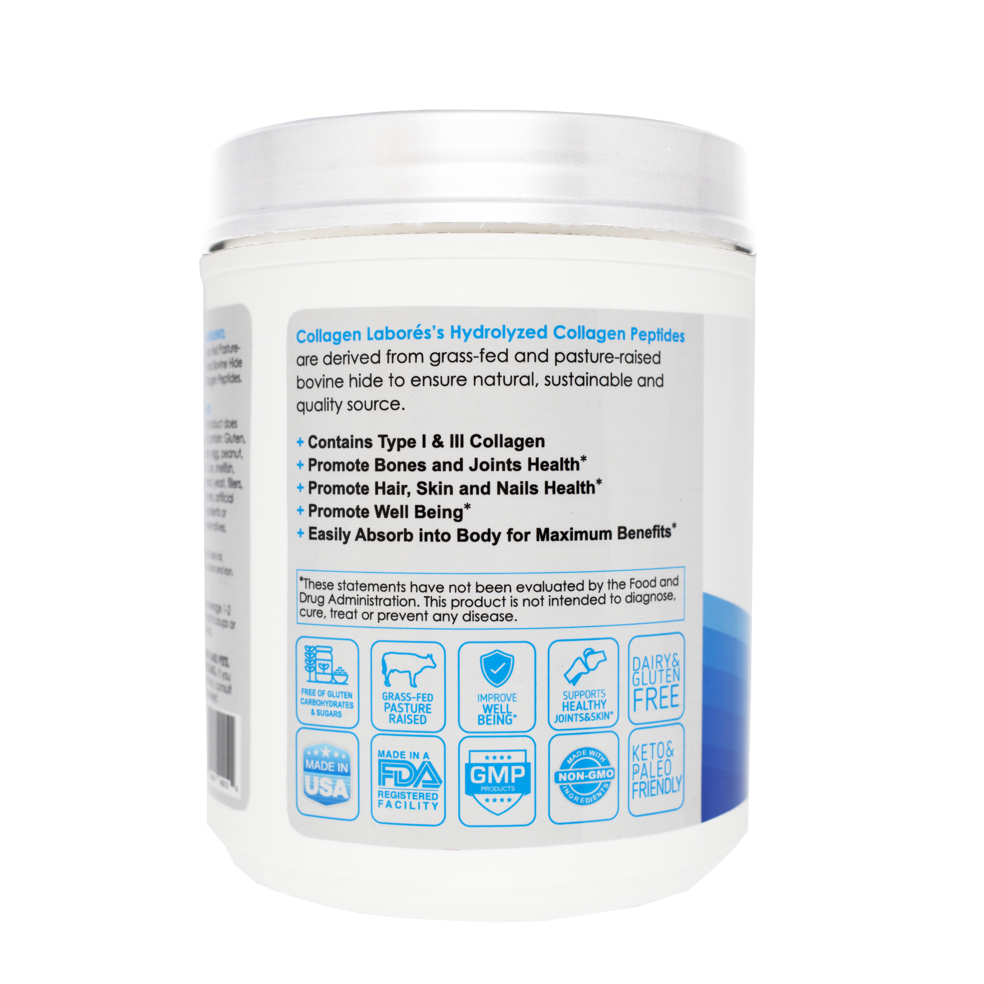 Thực Phẩm Bảo Vệ Sức Khỏe: Collagen laborés Hydrolyzed Collagen Peptides (Powder)