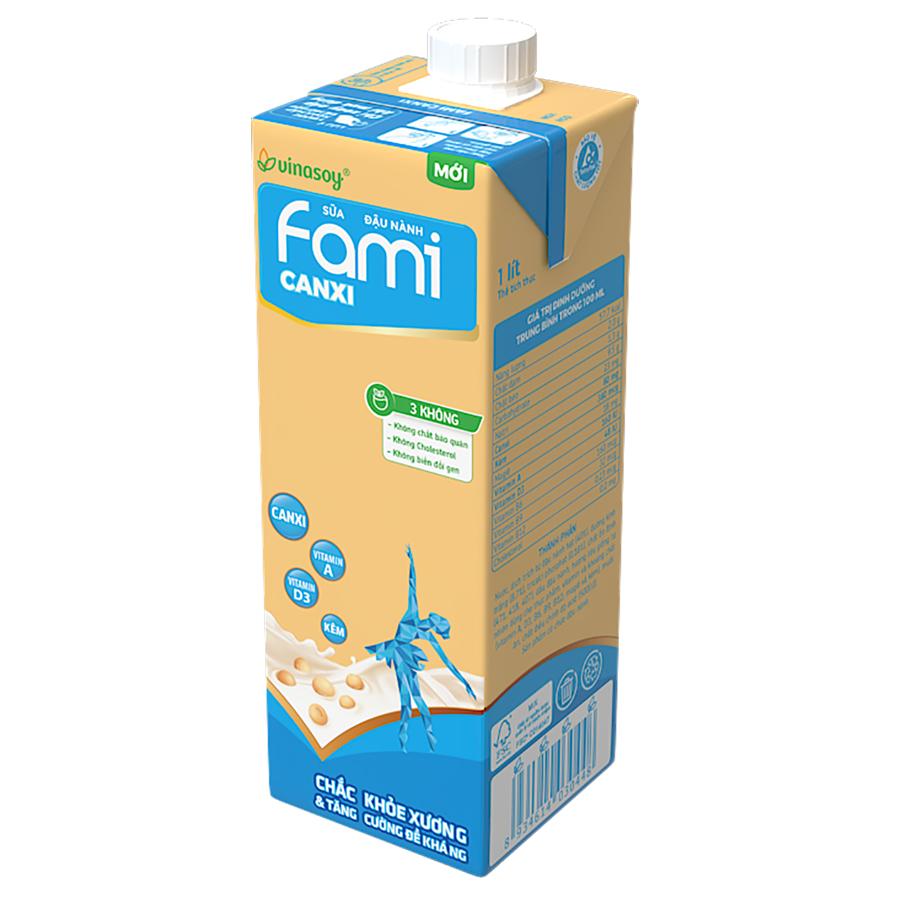 Thùng 10 Hộp Sữa đậu nành Fami Canxi (1000ml/Hộp)
