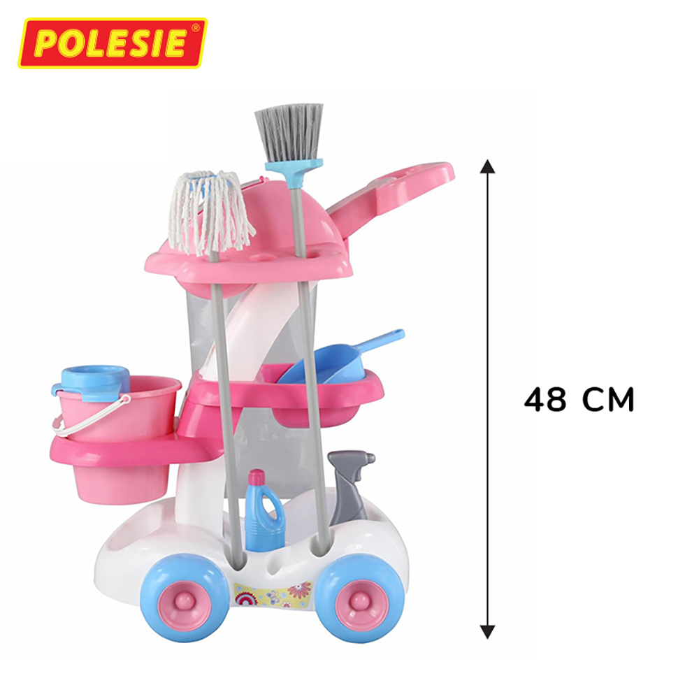 Bộ Đồ Chơi Xe Đẩy Dọn Vệ Sinh Khách Sạn Cho Bé Số 4 Polesie 58881 Kích Thích Tinh Thần Sáng Tạo, An Toàn, Thông Minh