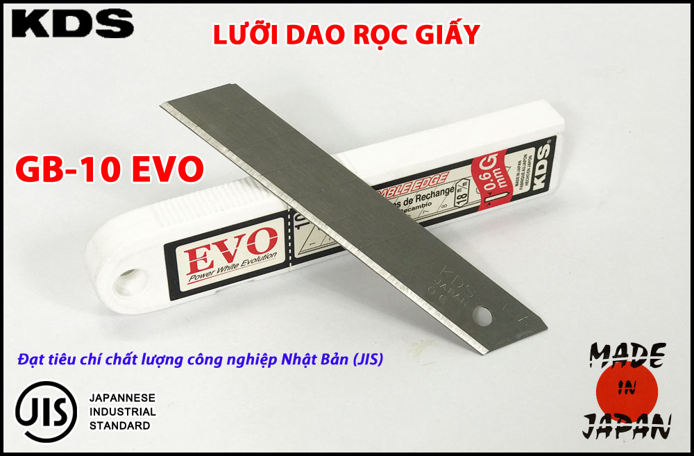 LƯỠI DAO ĐA NĂNG 18mm KDS GB-10EVO (TRẮNG)