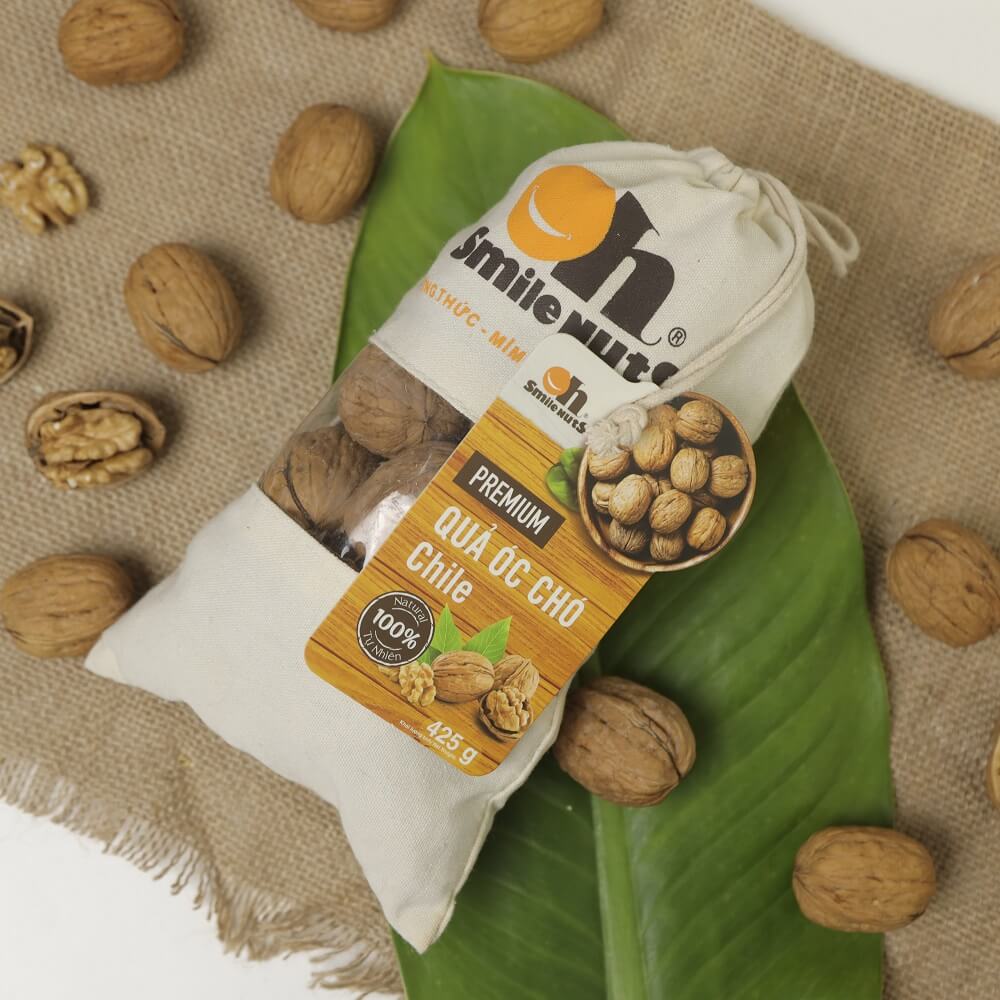 Quả Óc Chó Smile Nuts túi canvas 425g - Kèm dụng cụ tách vỏ