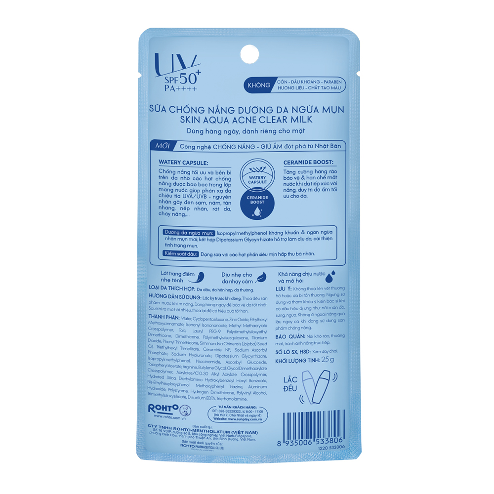 Sữa Chống Nắng Dưỡng Da Ngừa Mụn Sunplay Skin Aqua Acne Clear SPF 50+ PA++++