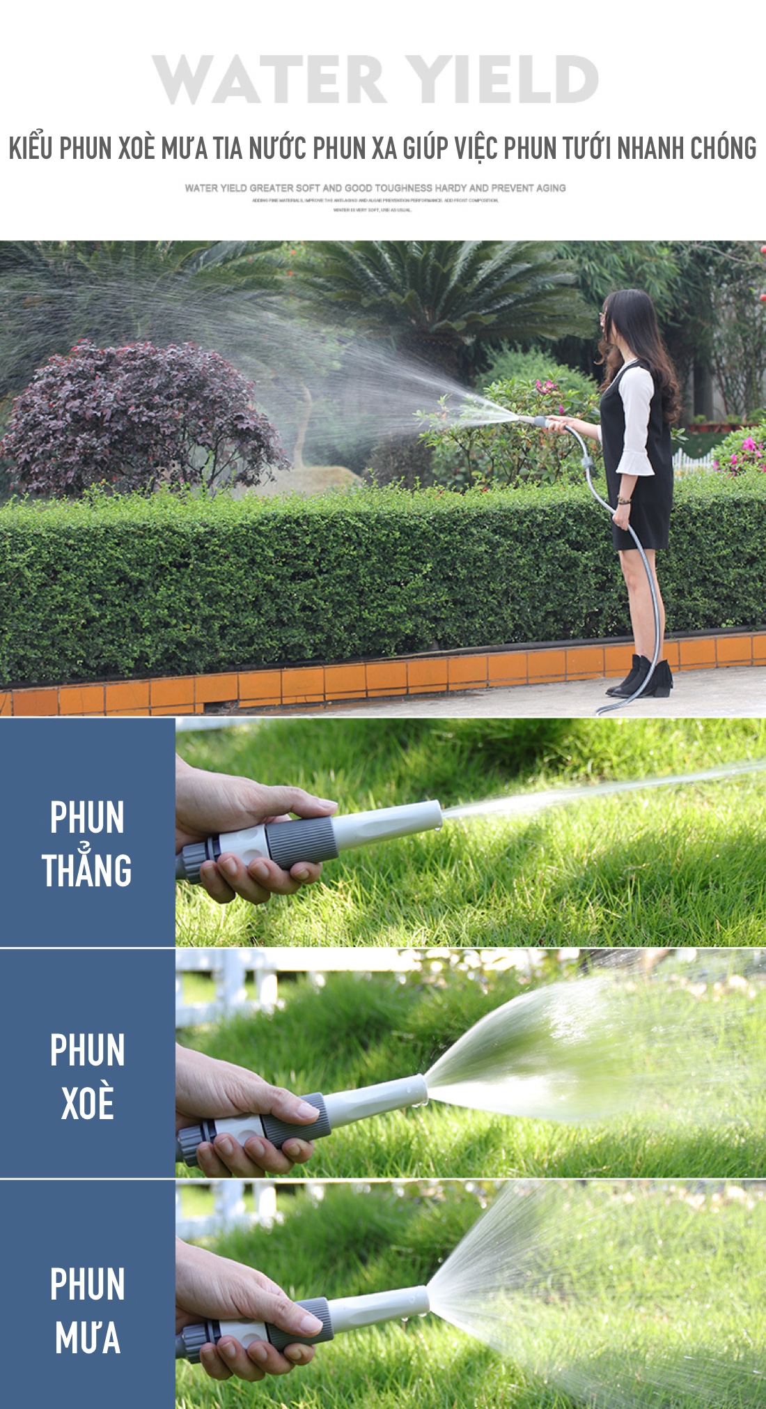 Bộ vòi tưới cây, vòi rửa xe thu cuốn ống tự động 20 mét ống trong lô cuốn và 2 mét cấp nước ngoài NW-B20