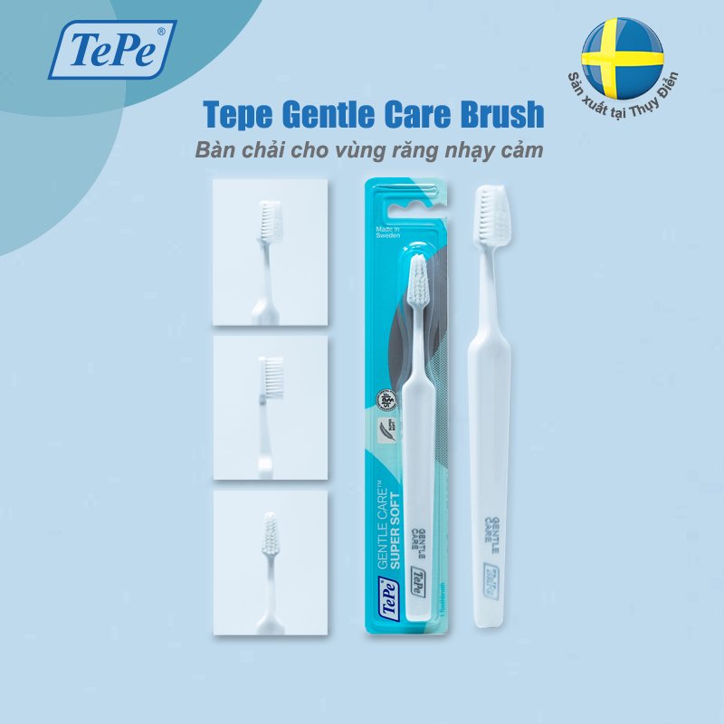 Bàn chải đánh răng siêu mềm cho vùng răng nhạy cảm và dùng sau phẫu thuật răng miệng Tepe Gentle Care