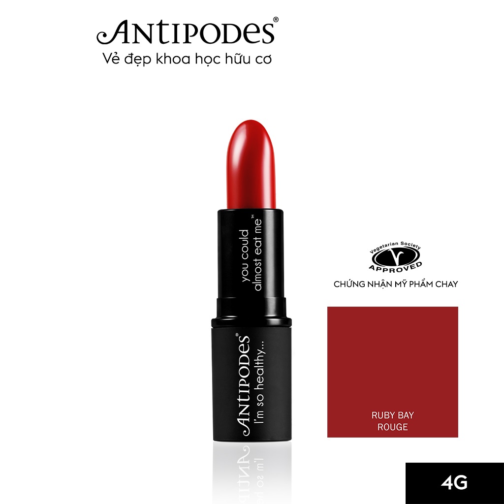 Son Môi Thiên Nhiên Màu #11 Đỏ Trầm Antipodes Lipstick Ruby Bay Rouge 341 4g