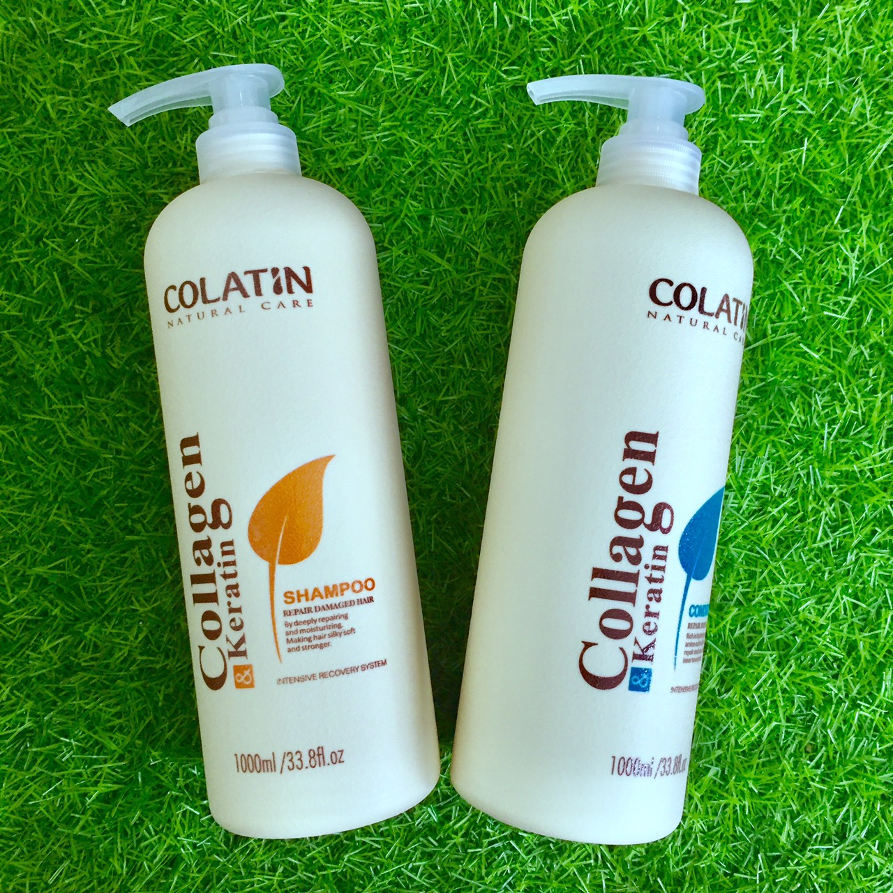 Bộ dầu gội xả dưỡng chất tơ tằm Collagen COLATIN Shampoo &amp; Conditioner 1000ml