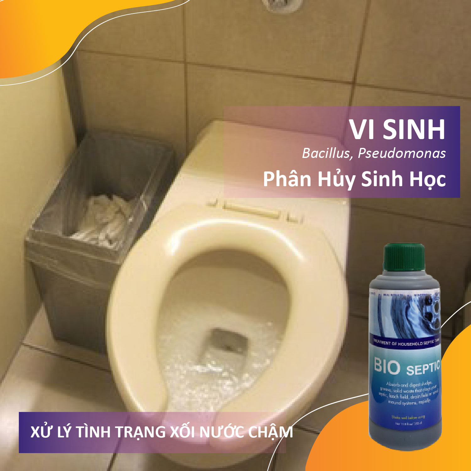 Vi sinh thông cống, xử lý hầm cầu, bể phốt, tự hoại BIO - SEPTIC - Chai 350ml