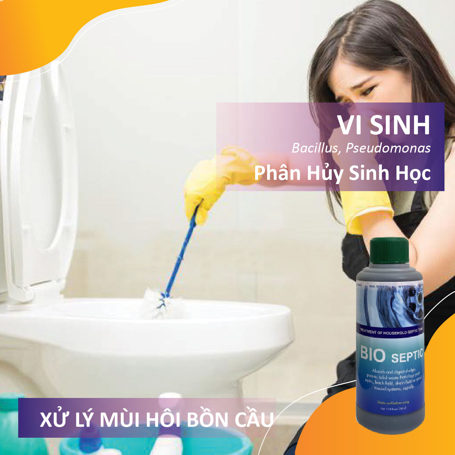 Vi sinh thông cống, xử lý hầm cầu, bể phốt, tự hoại BIO - SEPTIC - Chai 350ml