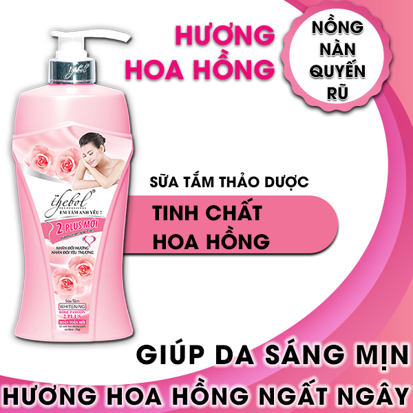 Sữa tắm tinh dầu nước hoa Thebol 2 Plus thảo dược chiết xuất từ  tinh chất hoa hồng sữa dê giúp dưỡng ẩm trắng sáng da mềm mịn