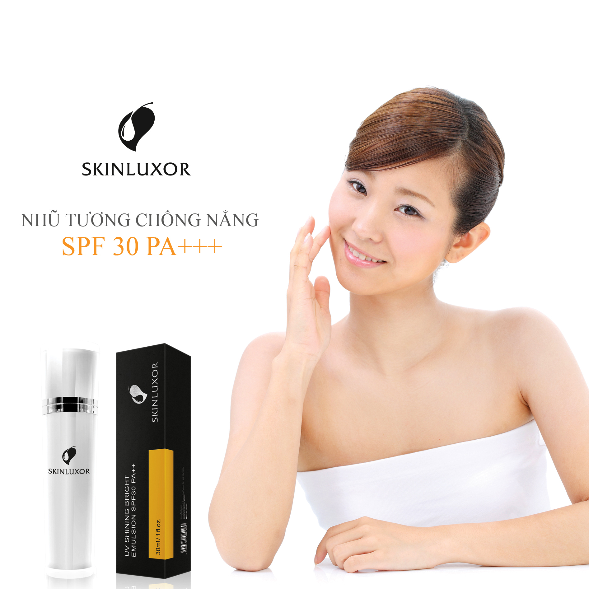 NHŨ TƯƠNG CHỐNG NẮNG SPF 30 PA ++  SKINLUXOR UV SHINING BRIGHT EMULSION SPF30 PA++ 30ml