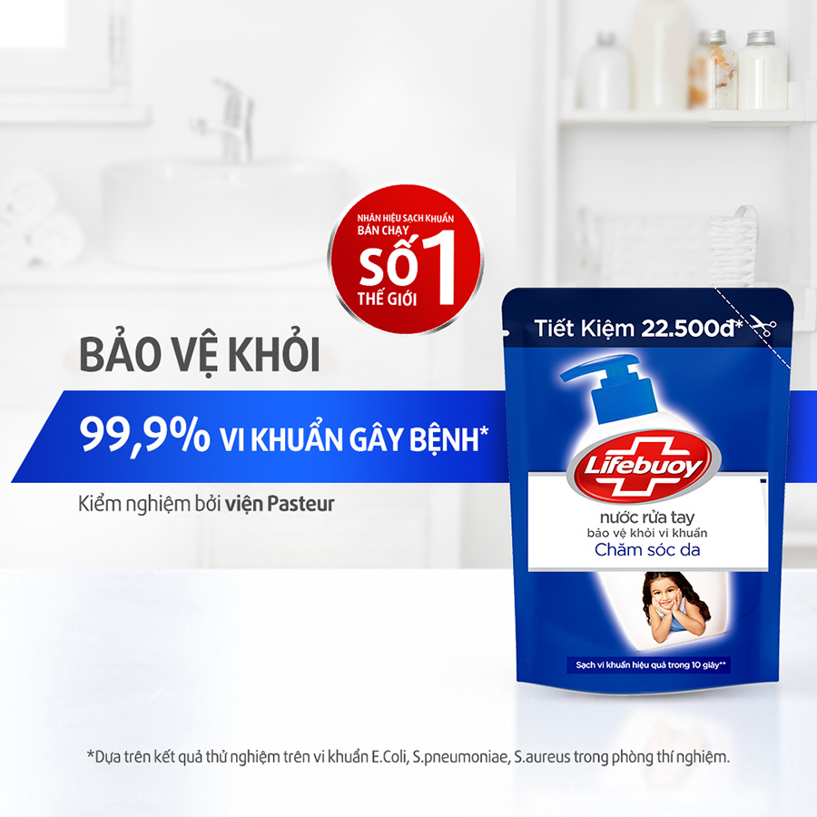 Combo 2 Nước rửa tay Lifebuoy sữa dưỡng ẩm túi 400g