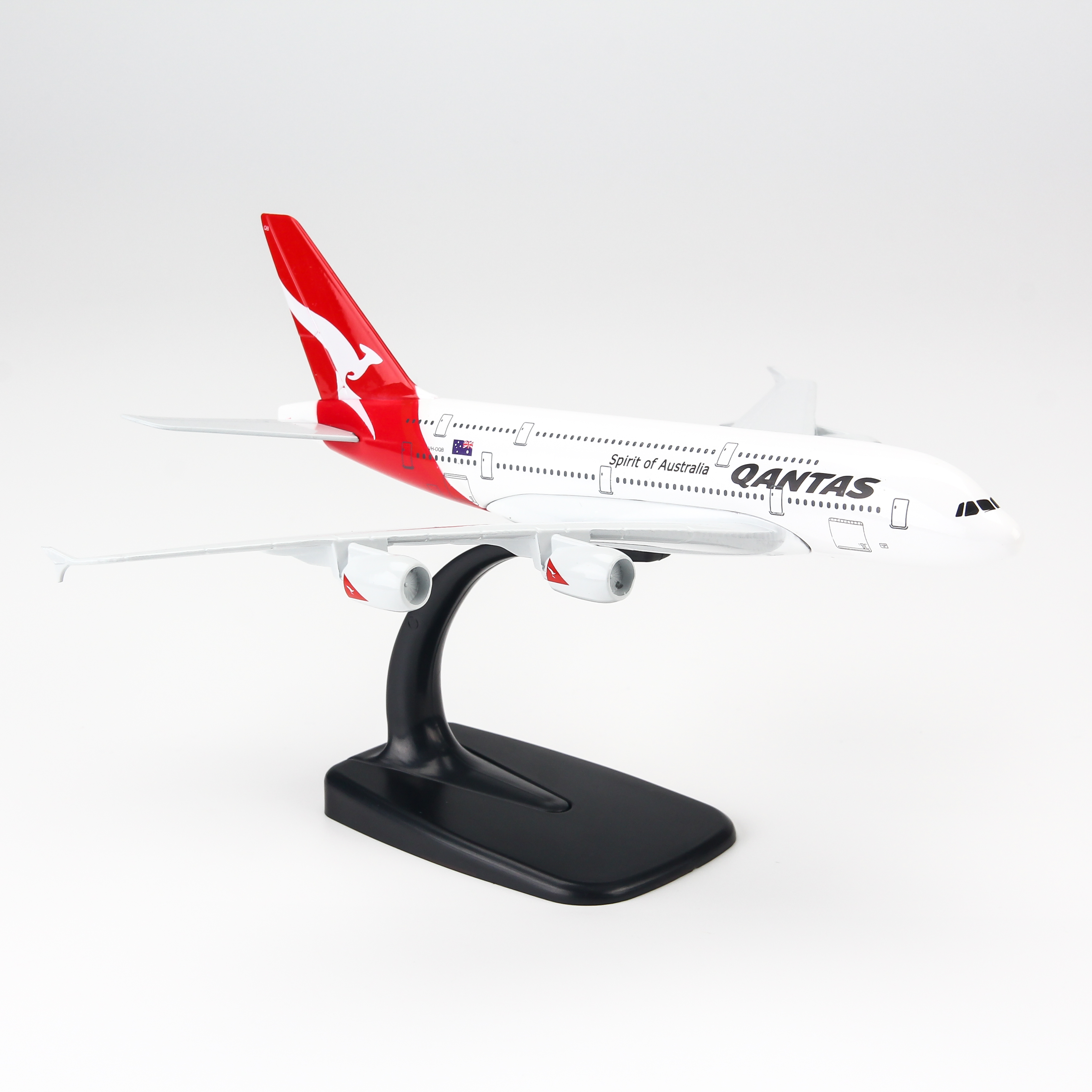 Mô Hình Máy Bay Trưng Bày Airbus A380 Qantas Airway Everfly QT20 (20cm)
