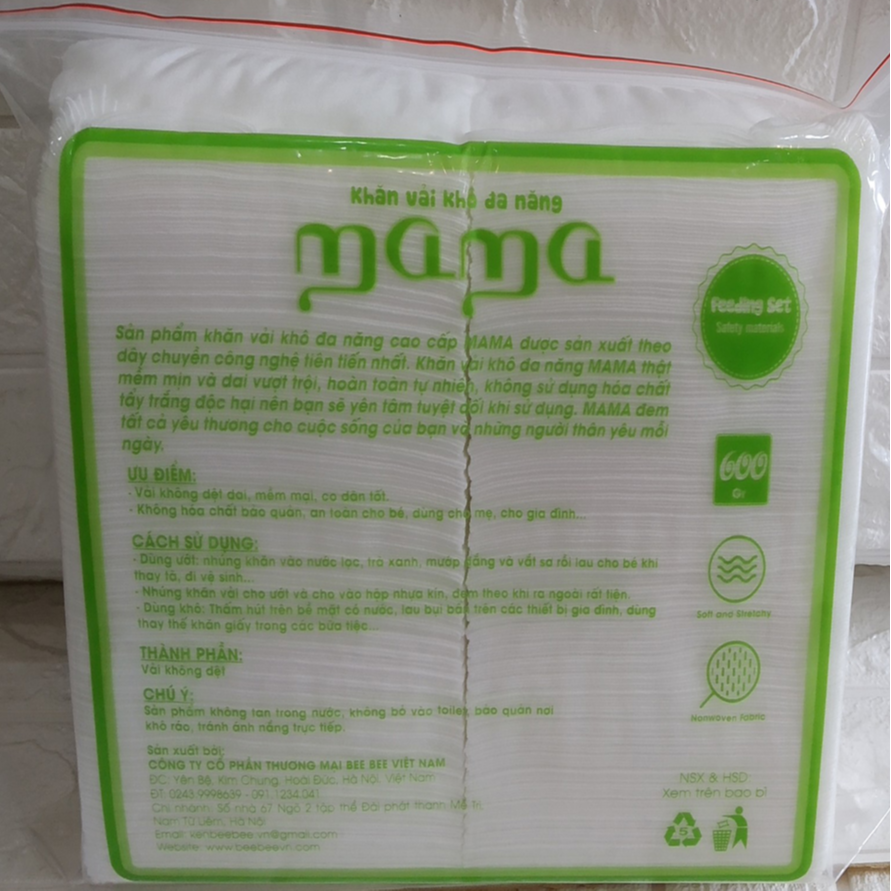 Combo 5 khăn giấy khô đa năng cao cấp Mama 600g