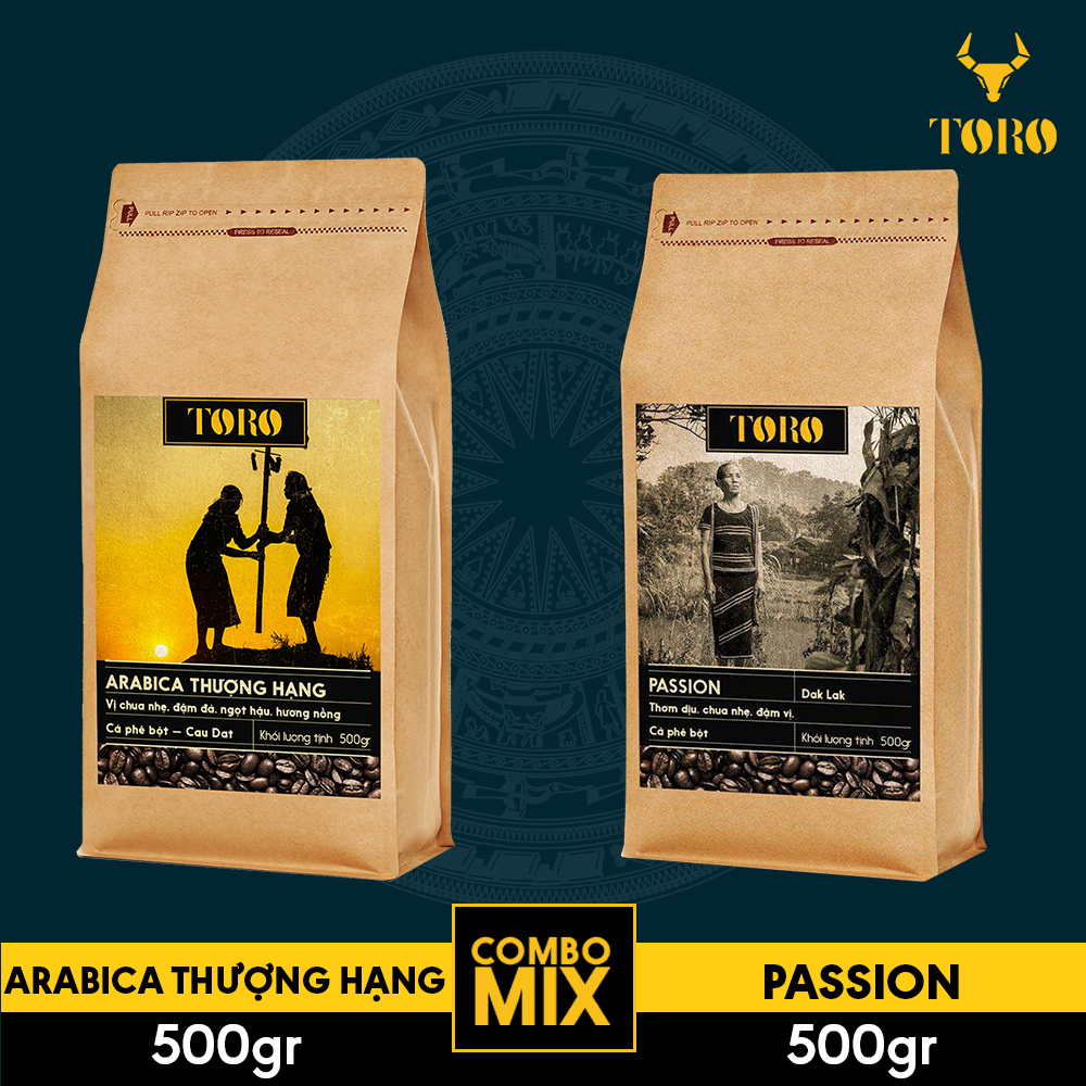 Combo Cà Phê Bột Toro ARABICA Thượng Hạng và Passion