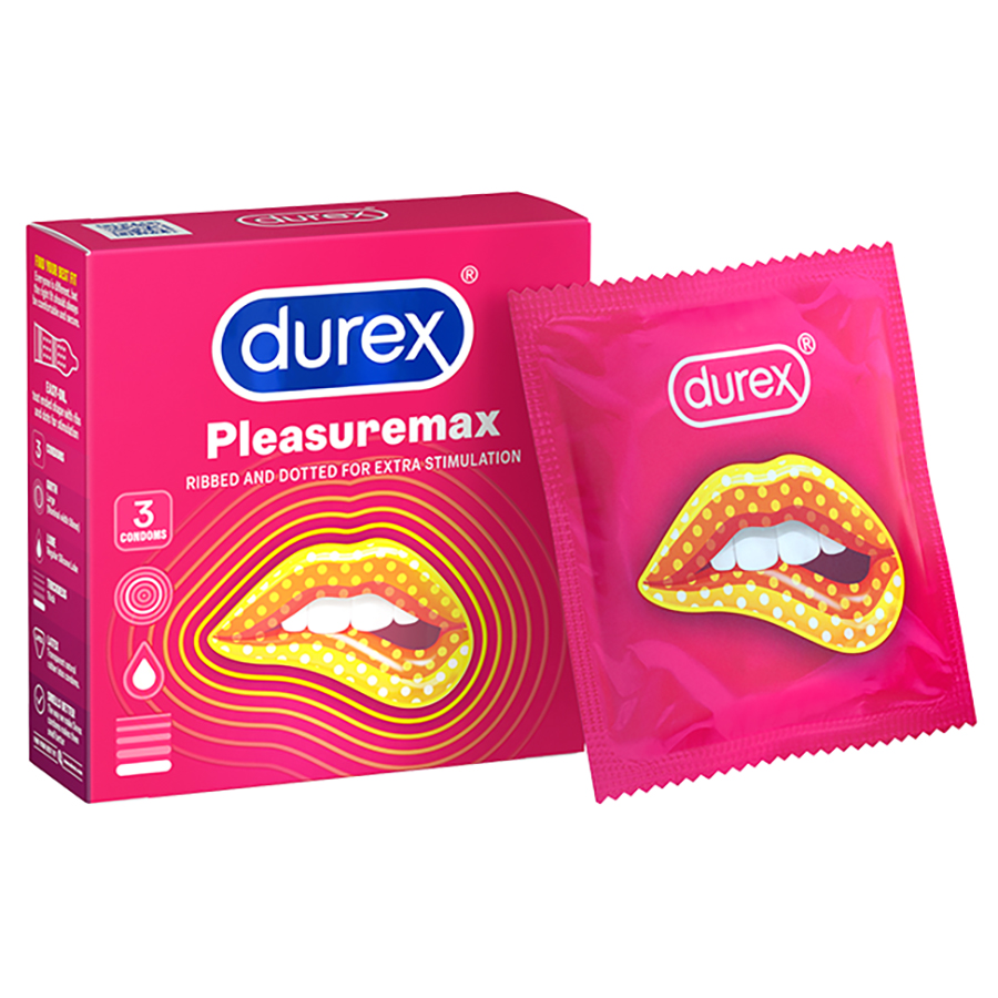 Hình ảnh Bao cao su Durex Pleasuremax Hộp 3 Bao