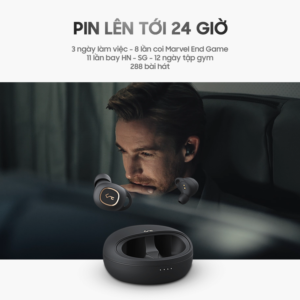 Tai Nghe True Wireless AUKEY EP-T10 Bluetooth 5.0 Hỗ Trợ Sạc Không Dây Chuẩn Chống Nước IPX5 - Hàng Chính Hãng