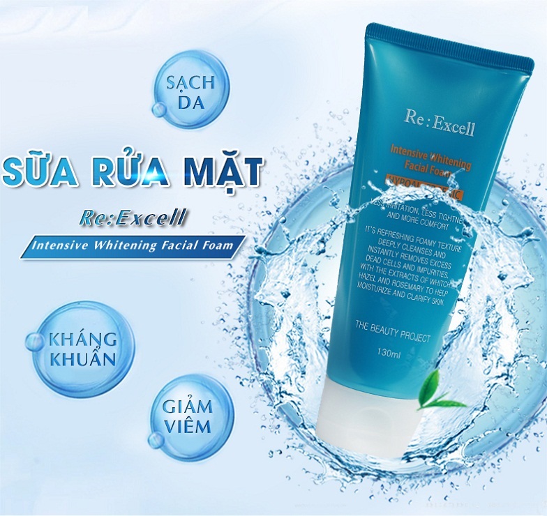 Sữa rửa mặt Re:Excell Intensive Whitening Facial Foam