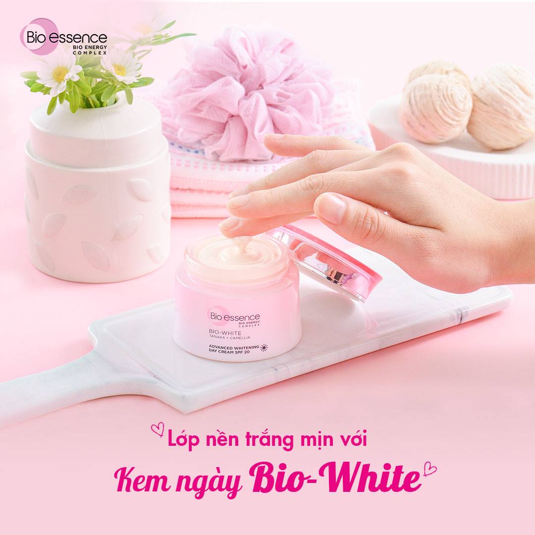 Combo dưỡng da sáng mịn Bio-essence Bio-White Kem dưỡng ngày và đêm (50gr x2)