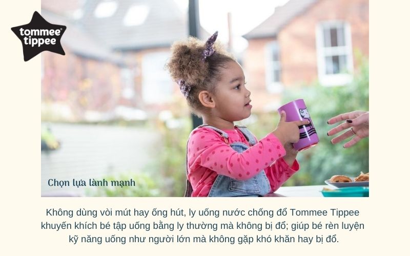 Ly uống nước chống đổ Tommee Tippee No-Knock từ 18 tháng - Tím