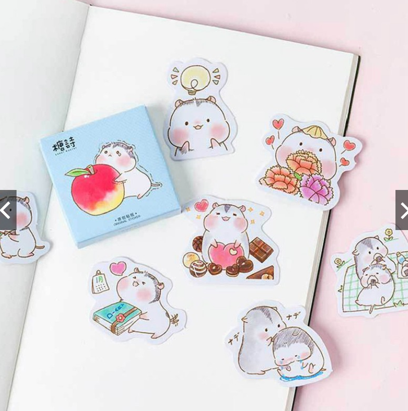 Hộp 46 Miếng Dán Sticker Trang Trí Hamster 2