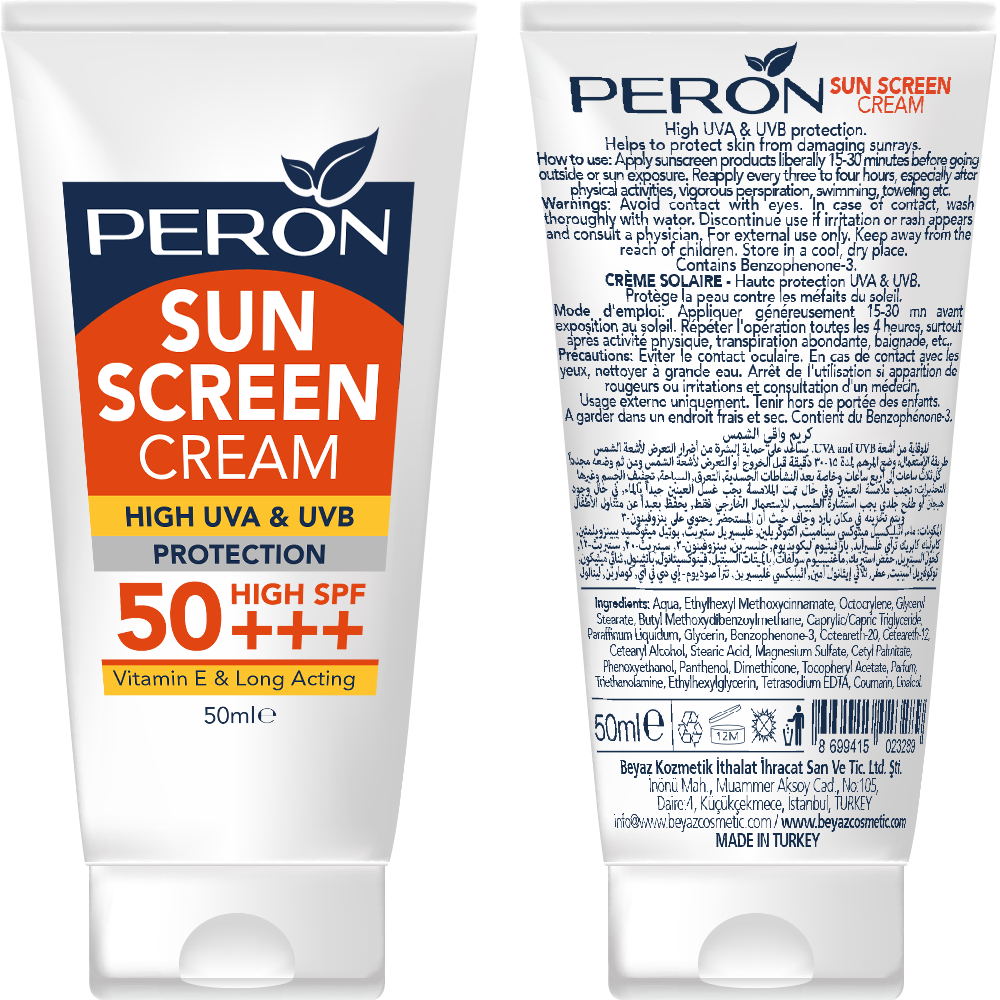 Kem Chống Nắng Dưỡng Da - Peron Sun Screen SPF 50+ - Dành Cho Da Thường Và Da Khô